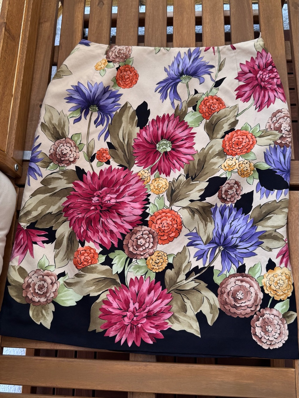 Talbots Floral Throw in Cream, Pink, Purple, Orange and Black